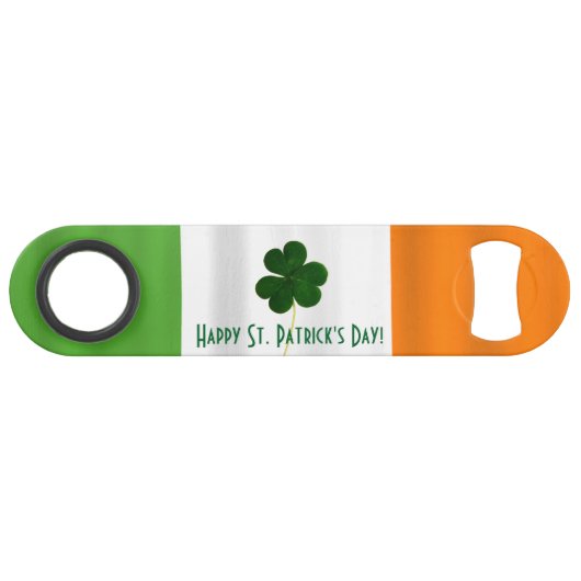 Happy St. Patrick's Day Irish Flag Shamrock Paddy Speed Flessenopener (Achterkant Horizontaal)
