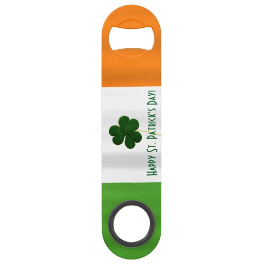 Happy St. Patrick's Day Irish Flag Shamrock Paddy Speed Flessenopener (Voorkant)