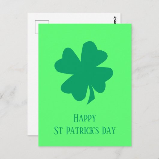 Happy St Patrick's Day Irish Green Shamrock 2025 Briefkaart (Voorkant / Achterkant)