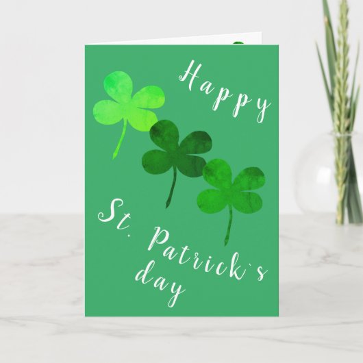 Happy St. Patricks Day Irish Green Shamrock Clover Kaart (Voorkant)