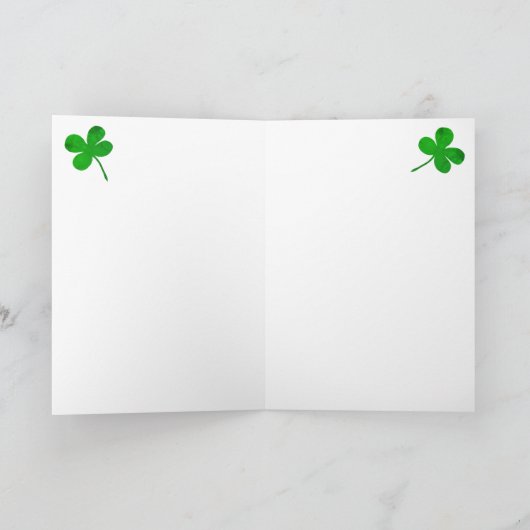 Happy St. Patricks Day Irish Green Shamrock Clover Kaart (Binnen)