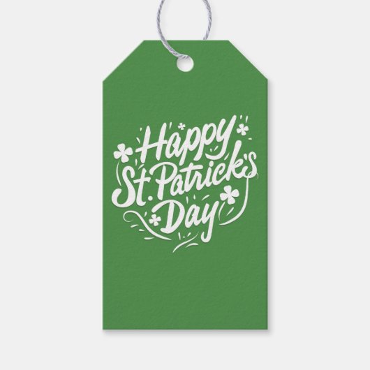 Happy St Patricks Day Irish Green Shamrock Custom Cadeaulabel (Voorkant)