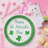 Happy St. Patrick's Day Irish Green Shamrock Papieren Bordje (Feest)