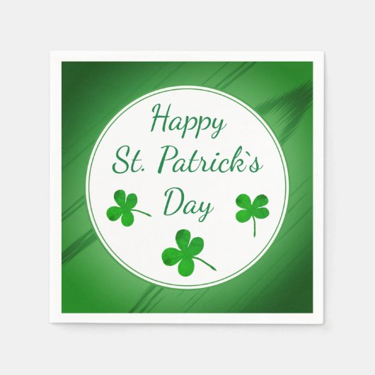Happy St. Patrick's Day Irish Green Shamrock Servet (Voorkant)