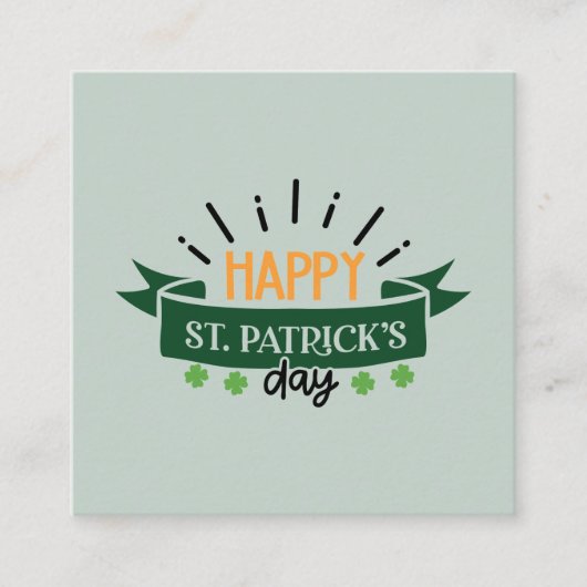 Happy St. Patrick's Day Irish Pride Shamrock Lucky Contactkaartje (Voorkant)