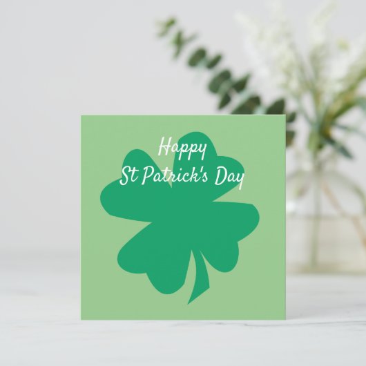 Happy St Patrick's Day Irish Shamrock Leaf Custom Kaart (Staand voorkant)