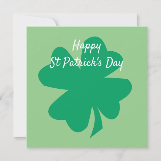 Happy St Patrick's Day Irish Shamrock Leaf Custom Kaart (Voorkant)