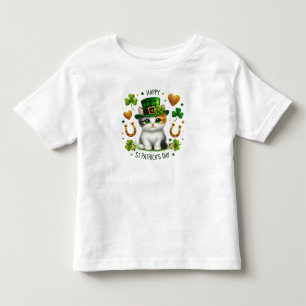 Happy St. Patrick's Day Kitten Kinder Shirts