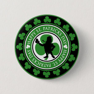 Happy St. Patrick's Day-knop Ronde Button 5,7 Cm