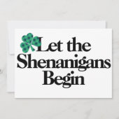 Happy St. Patrick's Day, laat de Shenanigans begin Kaart (Voorkant)