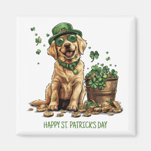 Happy St. Patrick's Day Labrador Retriever Dog Magneet
