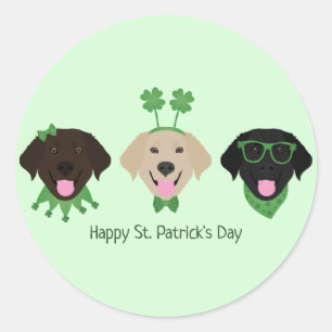 Happy St Patricks Day Labrador Retriever Honden Ronde Sticker