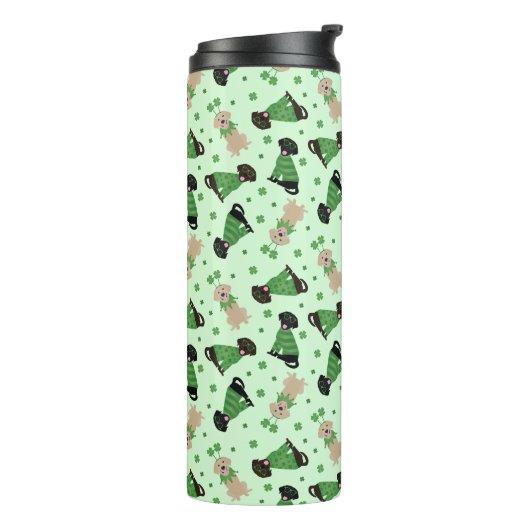 Happy St Patricks Day Labrador Retriever Honden Thermosbeker (Gedraaid links)
