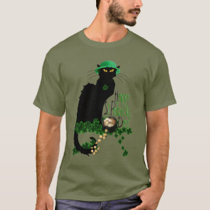 Happy St Patrick's Day Le Chat Noir T-shirt