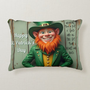 Happy St. Patrick's Day Leprechaun Accent Kussen