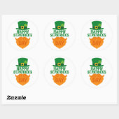 Happy St Patricks Day Leprechaun Beard and Hat Ronde Sticker (Vel)