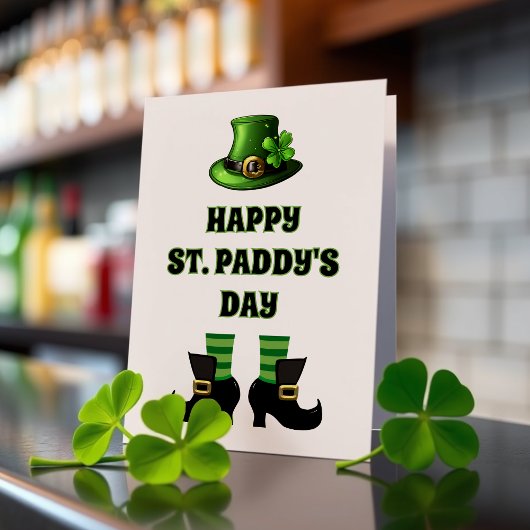 Happy St. Patrick's Day Leprechaun Grappig Feestdagen Kaart