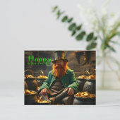 Happy St Patrick's Day Leprechaun HPostC03 Feestdagenkaart (Staand voorkant)