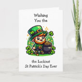 Happy St Patrick's Day Leprechaun Kaart (Voorkant)
