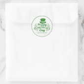 Happy St Patricks Day Leprechaun Pet Aangepaste te Ronde Sticker (Tas)