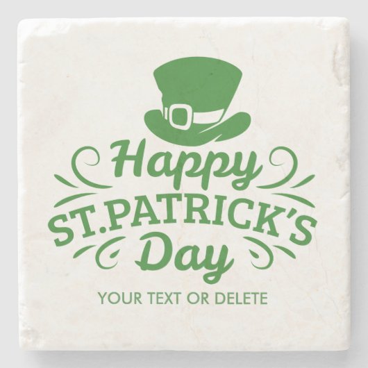 Happy St Patricks Day Leprechaun Pet Aangepaste te Stenen Onderzetter (Voorkant)