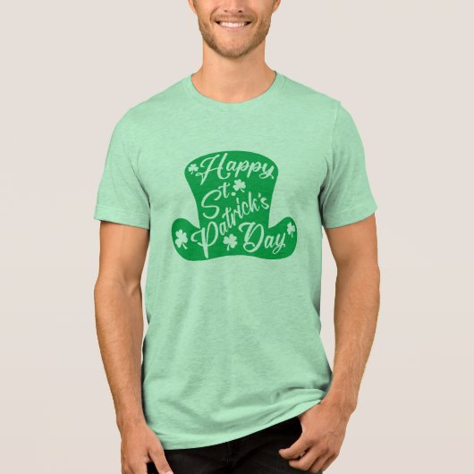 Happy St. Patrick's Day Leprechaun Pet Tri-Blend Shirt (Voorkant)