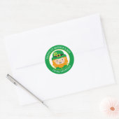 Happy St Patrick's Day Leprechaun Round Sticker (Enveloppe)