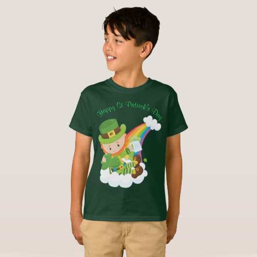 Happy St Patrick's Day Leprechaun T-shirt (Voorkant volledig)