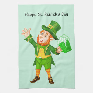Happy St. Patrick's Day Leprechaun Theedoek
