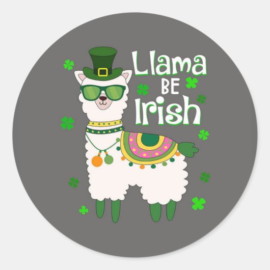 Happy St. Patrick's Day LIama autocollant (Devant)