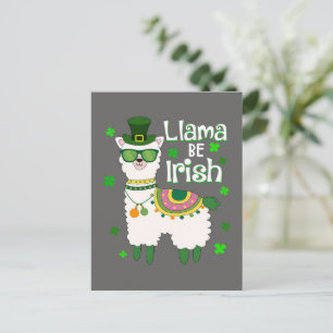 Happy St. Patrick's Day Llama-briefkaart Briefkaart