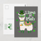 Happy St. Patrick's Day Llama-briefkaart Briefkaart (Voorkant / Achterkant)