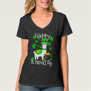 Happy St Patricks Day Llama Dad Boy Girl Lucky T-shirt