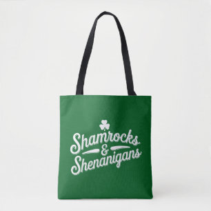 Happy St Patricks Day Lucky Shamrock & Shenanigans Draagtas
