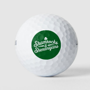 Happy St Patricks Day Lucky Shamrock & Shenanigans Golfballen
