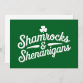 Happy St Patricks Day Lucky Shamrock & Shenanigans Kaart (Voorkant / Achterkant)