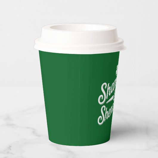 Happy St Patricks Day Lucky Shamrock & Shenanigans Papieren Bekers (Rechts)