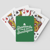 Happy St Patricks Day Lucky Shamrock & Shenanigans Pokerkaarten (Achterkant)
