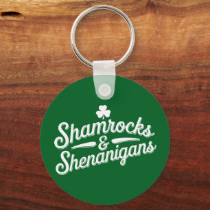 Happy St Patricks Day Lucky Shamrock & Shenanigans Sleutelhanger
