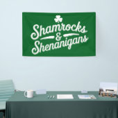 Happy St Patricks Day Lucky Shamrock & Shenanigans Spandoek (Beurs)