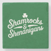 Happy St Patricks Day Lucky Shamrock & Shenanigans Stenen Onderzetter (Voorkant)