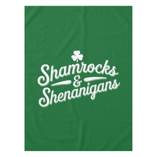 Happy St Patricks Day Lucky Shamrock & Shenanigans Tafelkleed (Voorkant)