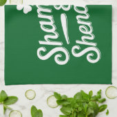 Happy St Patricks Day Lucky Shamrock & Shenanigans Theedoek (Gevouwen)