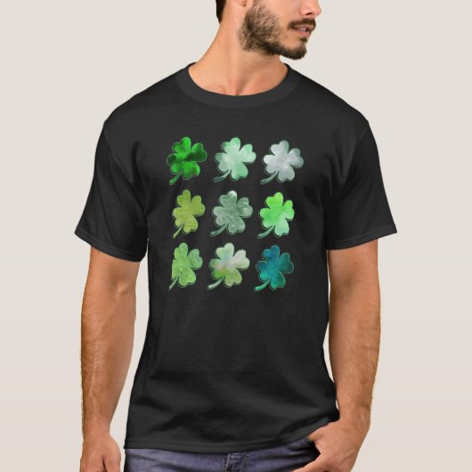 Happy St Patricks Day Lucky Shamrocks Four Leaf Cl T-shirt (Voorkant)