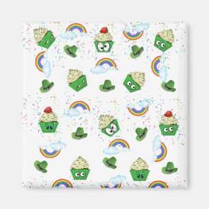 Happy St. Patrick's Day Magnets Cupcakes Birthdays Magneet