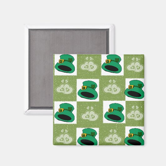 Happy St. Patrick's Day Magnets Petten Hearts Magneet (Voorkant / Achterkant)
