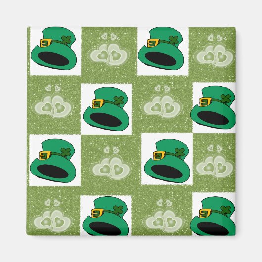 Happy St. Patrick's Day Magnets Petten Hearts Magneet (Voorkant)