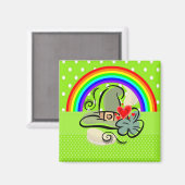 Happy St. Patrick's Day Magnets Rainbow Magneet (Voorkant / Achterkant)