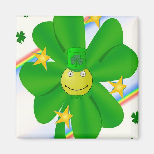 Happy St. Patrick's Day Magnets Shamrock Magneet (Voorkant)