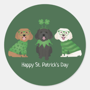 Happy St Patricks Day Maltipoo Honden Ronde Sticker